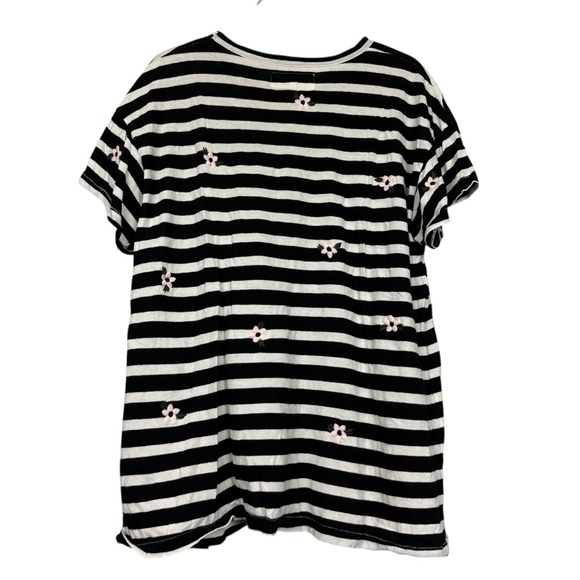 The Great Striped Flower Embroidered Cotton Tee - Picture 2 of 5